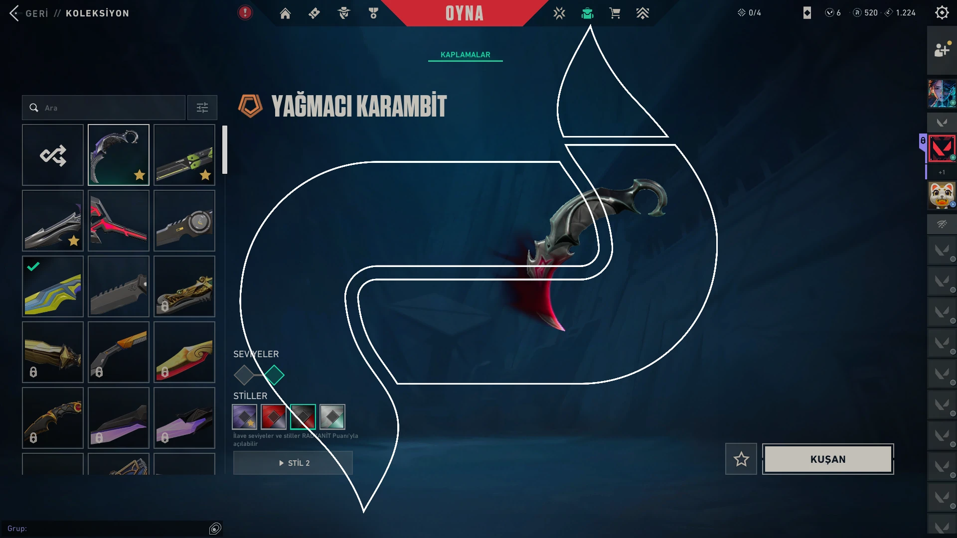 Valorant Hesab Immortal ama indi Platdi ranki